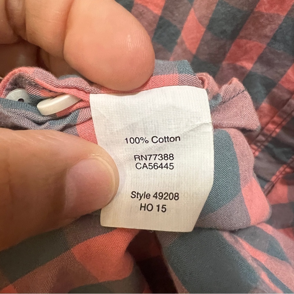 J. Crew Salmon & Blue Plaid Shirt Button Down Slim XL - Picture 4 of 5